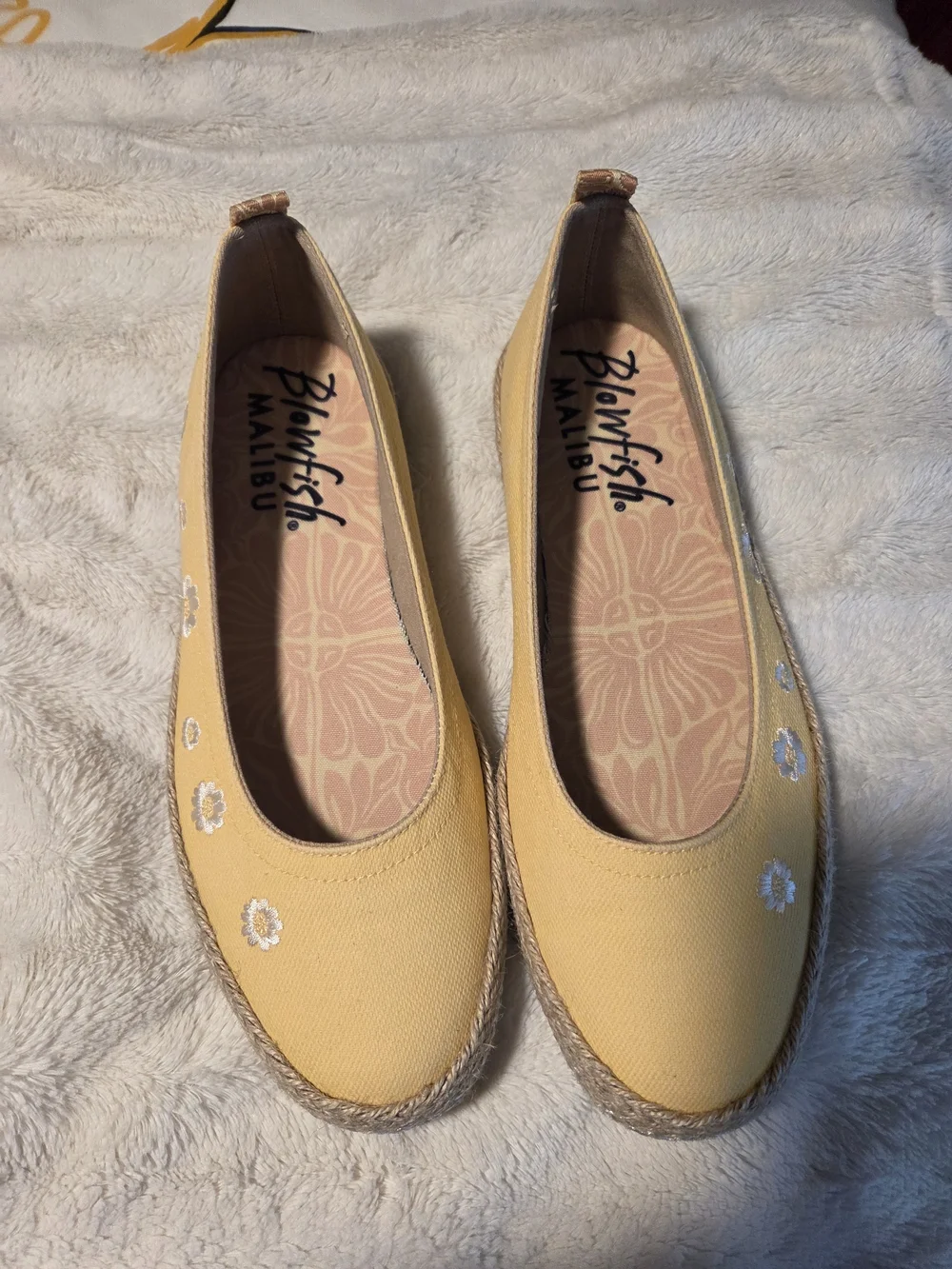 Blowfish Yellow Benita Canvas Espadrille Sneakers with Daisy Embroidery